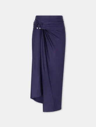 Falda midi de jersey con perforaciones