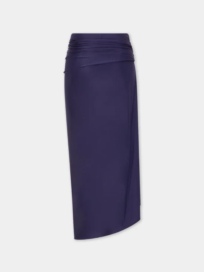 Falda midi de jersey con perforaciones