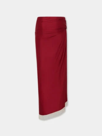 Falda midi drapeada de jersey