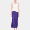 Falda midi drapeada de jersey