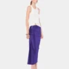 Falda midi drapeada de jersey