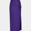 Falda midi drapeada de jersey