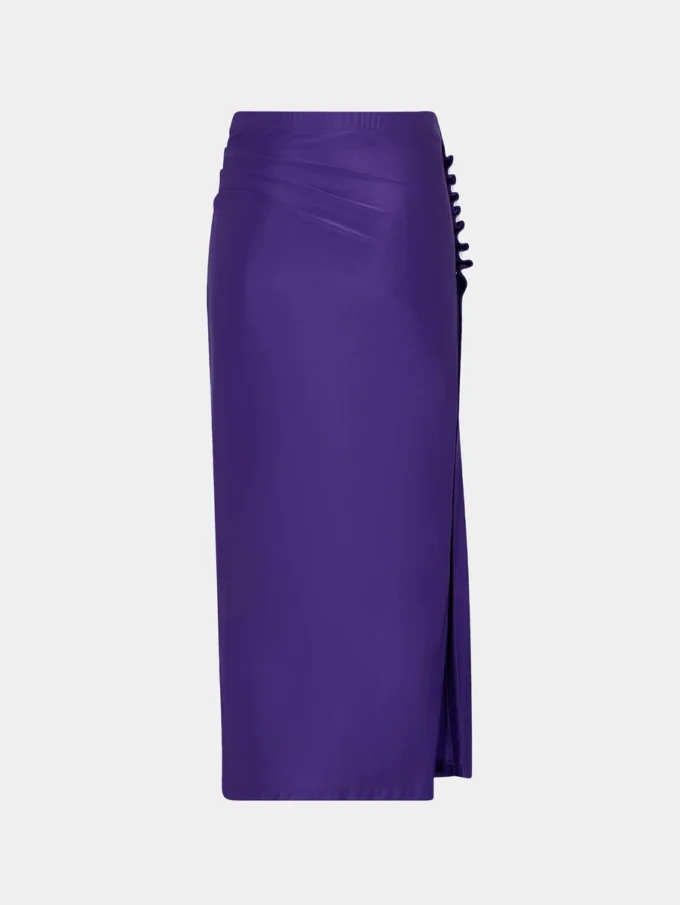 Falda midi drapeada de jersey