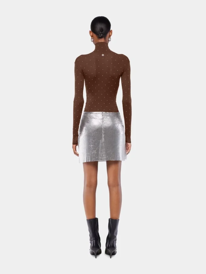 Jersey de cuello alto de lana que se adapta como una segunda piel