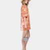 Mini vestido camiseta de algodón y lentejuelas