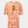 Mini vestido camiseta de algodón y lentejuelas