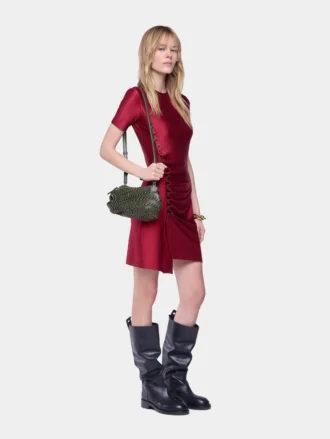 Mini vestido drapeado de jersey