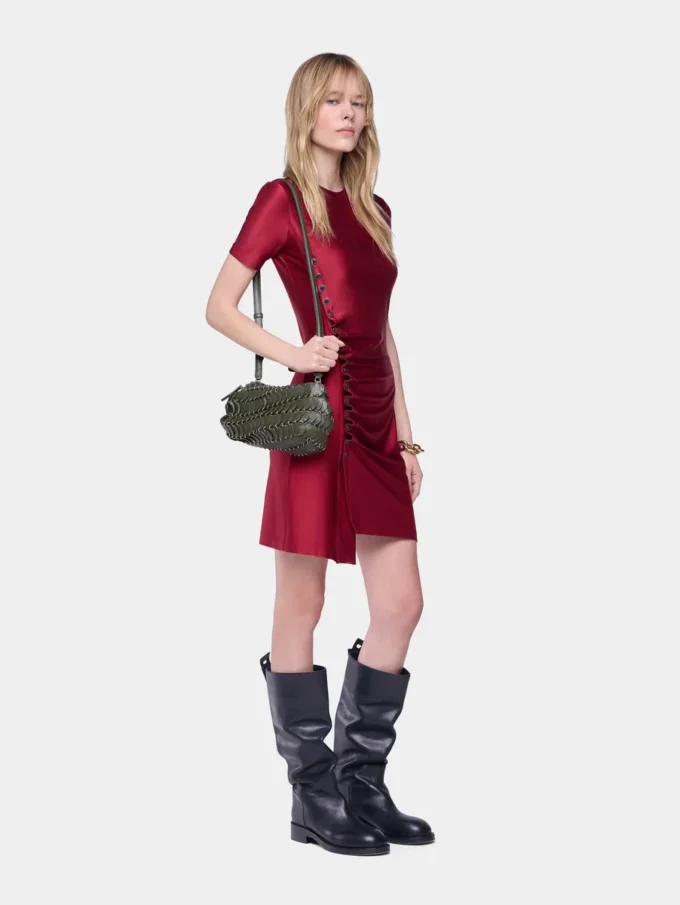 Mini vestido drapeado de jersey