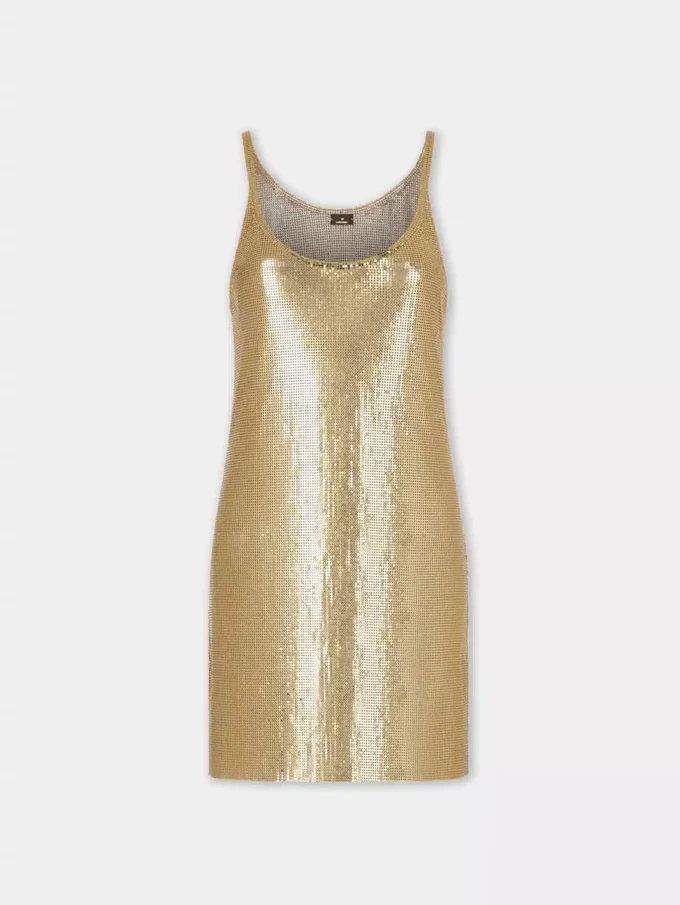 Mini vestido sin mangas de malla