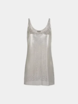 Mini vestido sin mangas de malla