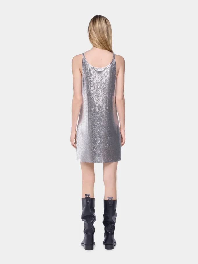 Mini vestido sin mangas de malla