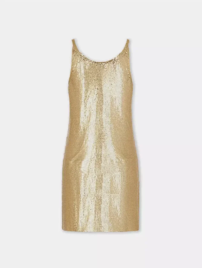 Mini vestido sin mangas de malla