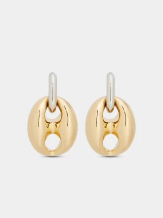 Ocho pendientes gruesos en plata y oro