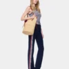 Pantalones acampanados de jersey de rizo