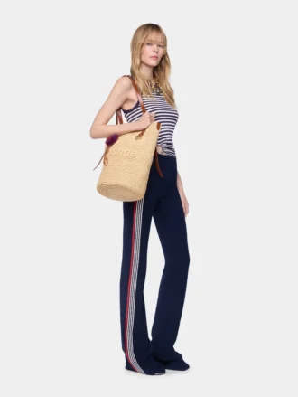 Pantalones acampanados de jersey de rizo