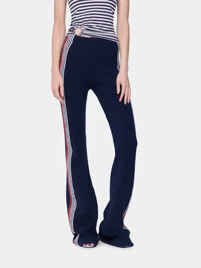 Pantalones acampanados de jersey de rizo