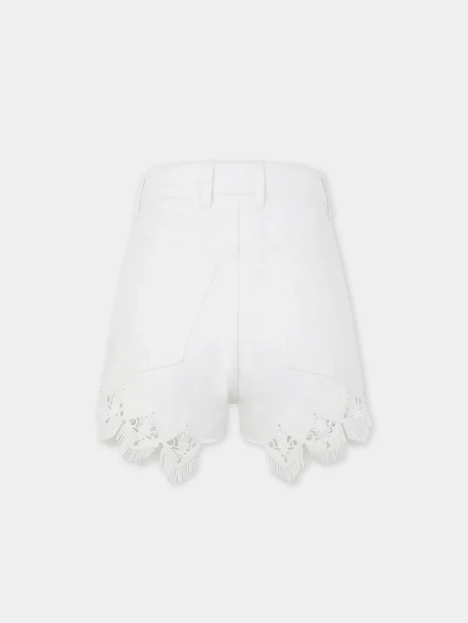 Pantalones cortos de denim con detalles bordados