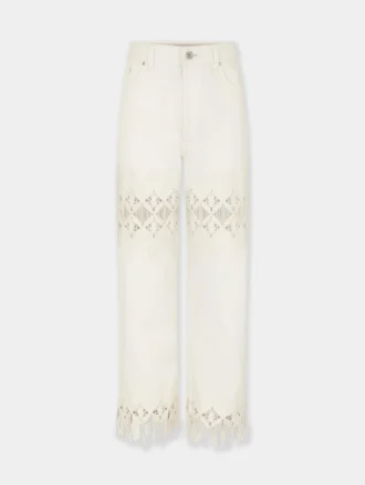 Pantalones de mezclilla con detalles bordados