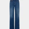 Pantalones de mezclilla holgados en denim lavado oscuro