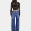 Pantalones de mezclilla holgados en denim lavado oscuro
