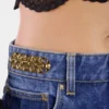 Pantalones de mezclilla holgados en denim lavado oscuro
