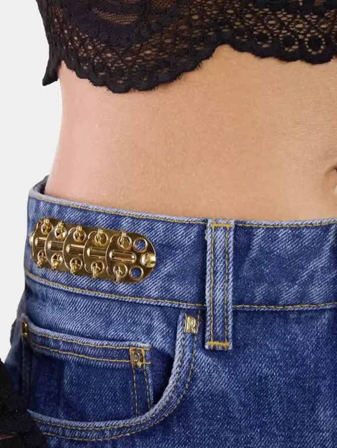Pantalones de mezclilla holgados en denim lavado oscuro