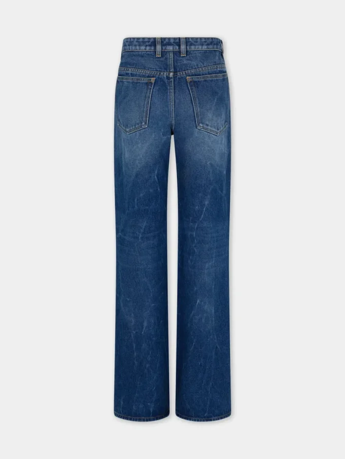 Pantalones de mezclilla holgados en denim lavado oscuro