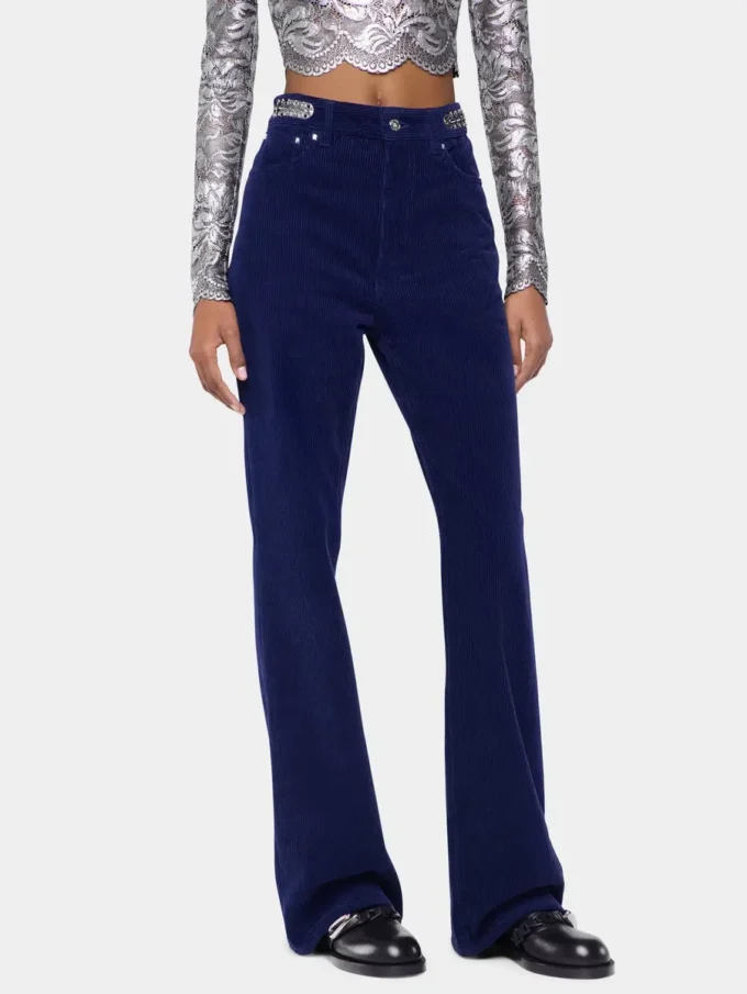 Pantalones holgados de terciopelo con discos 1969