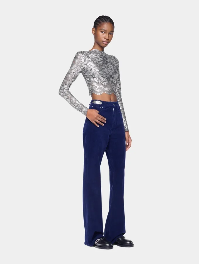 Pantalones holgados de terciopelo con discos 1969