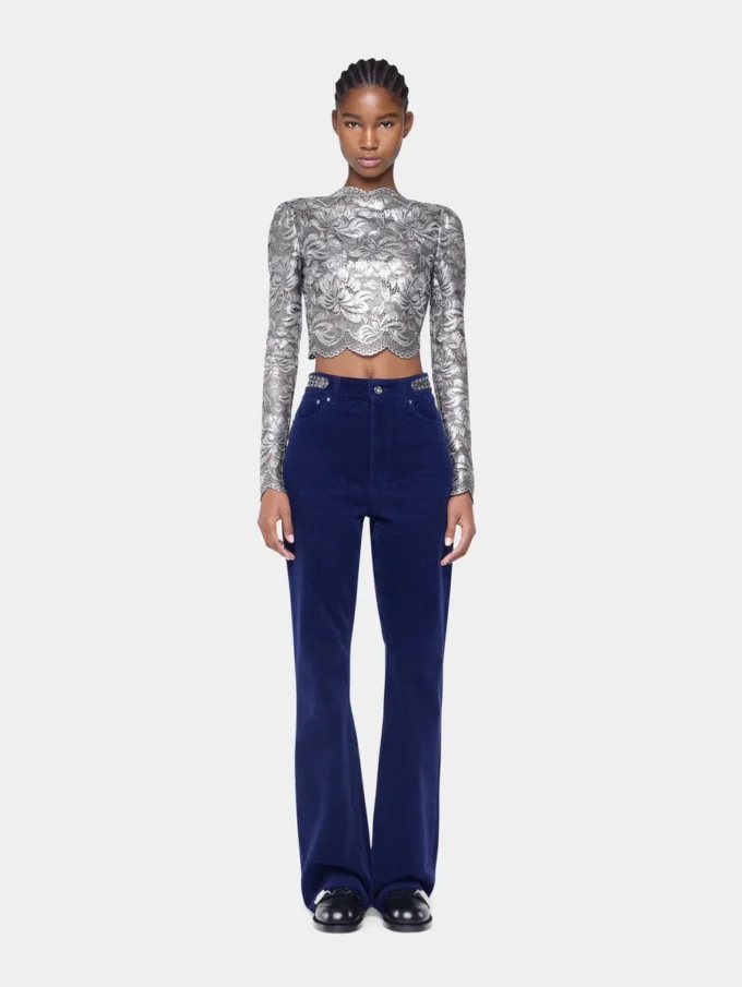Pantalones holgados de terciopelo con discos 1969