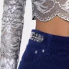 Pantalones holgados de terciopelo con discos 1969