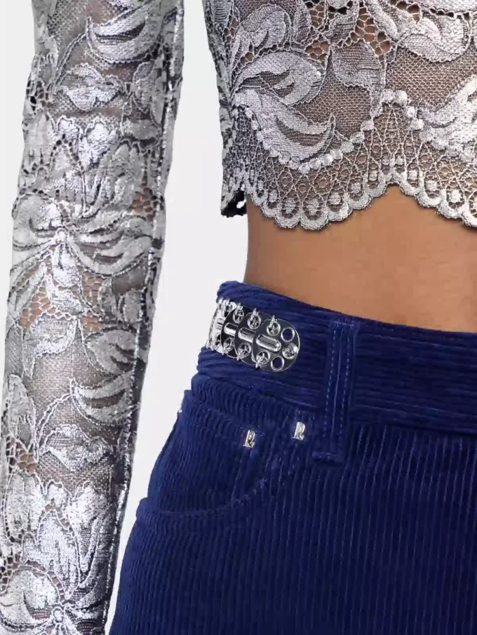 Pantalones holgados de terciopelo con discos 1969
