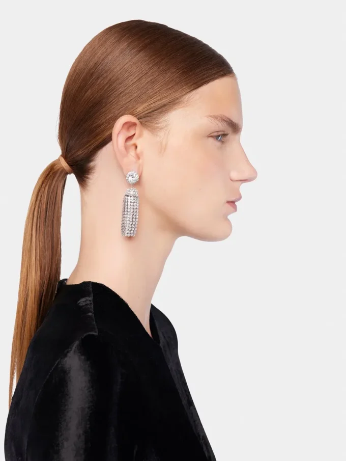 Pendientes con borla de cristal