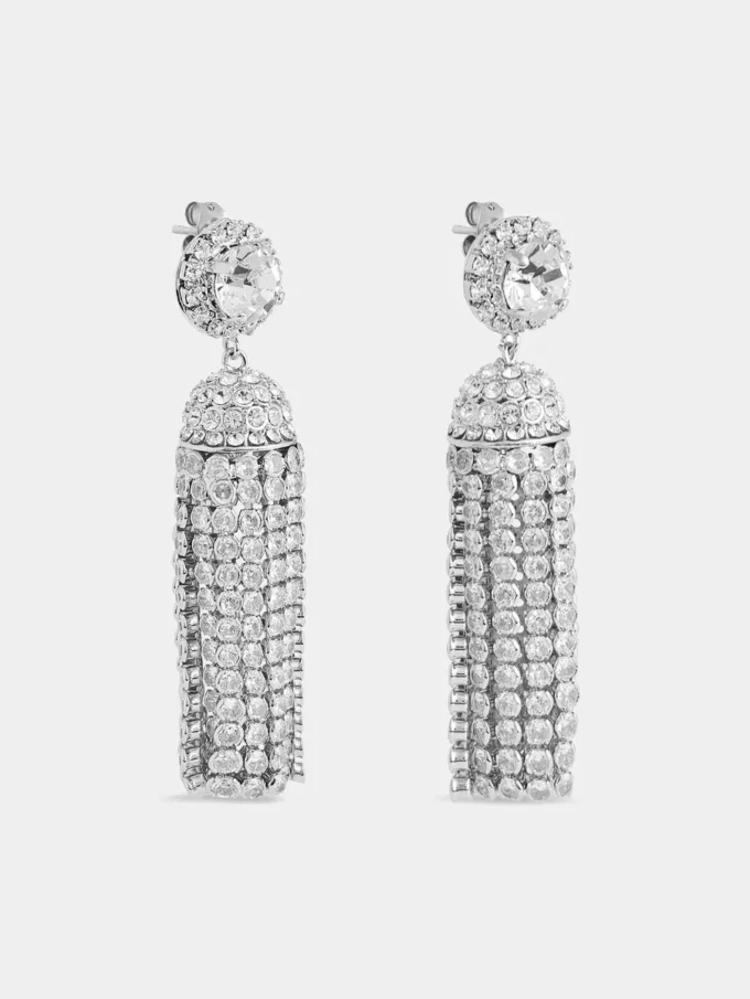 Pendientes con borla de cristal