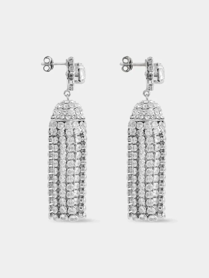 Pendientes con borla de cristal