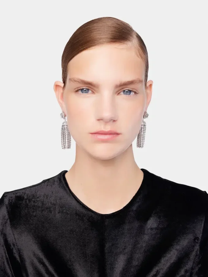 Pendientes con borla de cristal