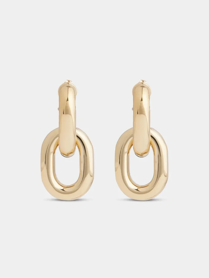 Pendientes XL Link dobles en oro