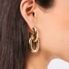 Pendientes XL Link dobles en oro