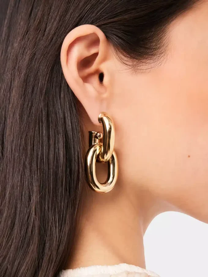 Pendientes XL Link dobles en oro