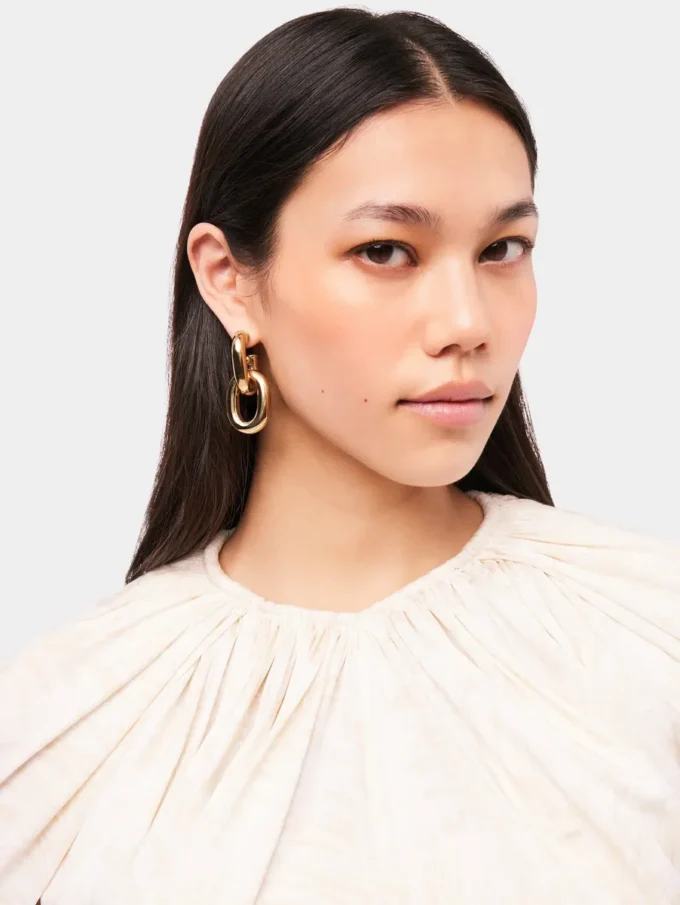 Pendientes XL Link dobles en oro