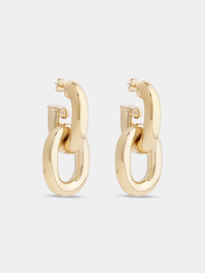 Pendientes XL Link dobles en oro