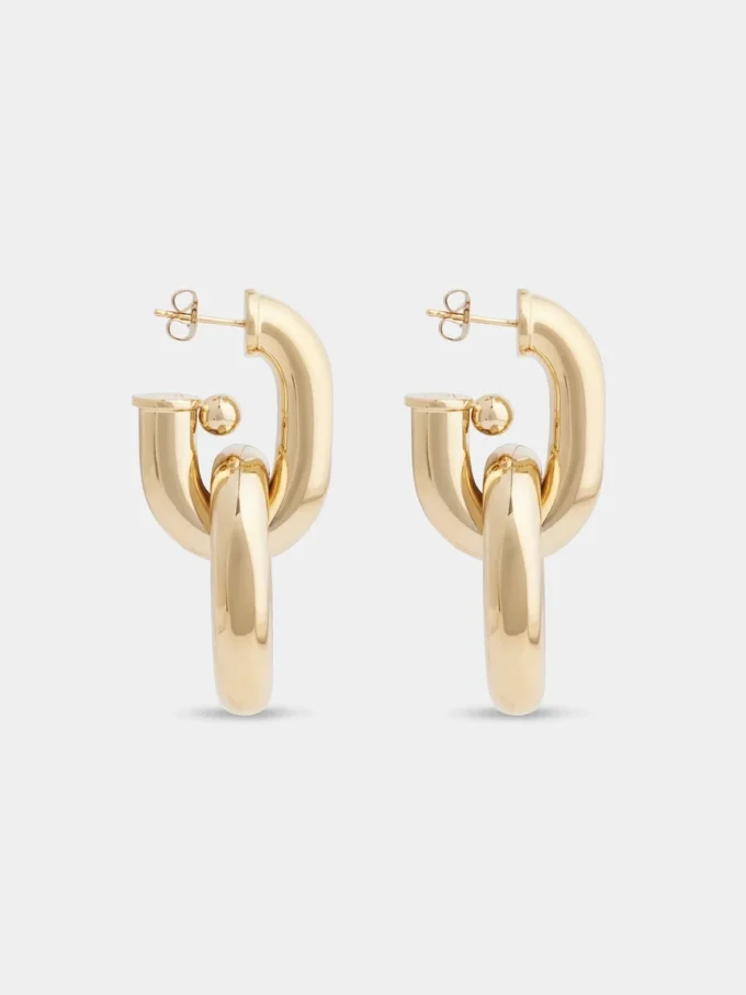 Pendientes XL Link dobles en oro