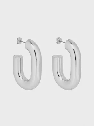 Pendientes XL Link plateados