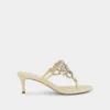 Sandalias de tacón bajo con strass