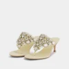 Sandalias de tacón bajo con strass