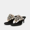 Sandalias de tacón bajo con strass