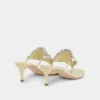 Sandalias de tacón bajo con strass