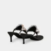 Sandalias de tacón bajo con strass