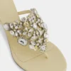 Sandalias de tacón bajo con strass