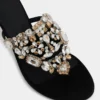 Sandalias de tacón bajo con strass